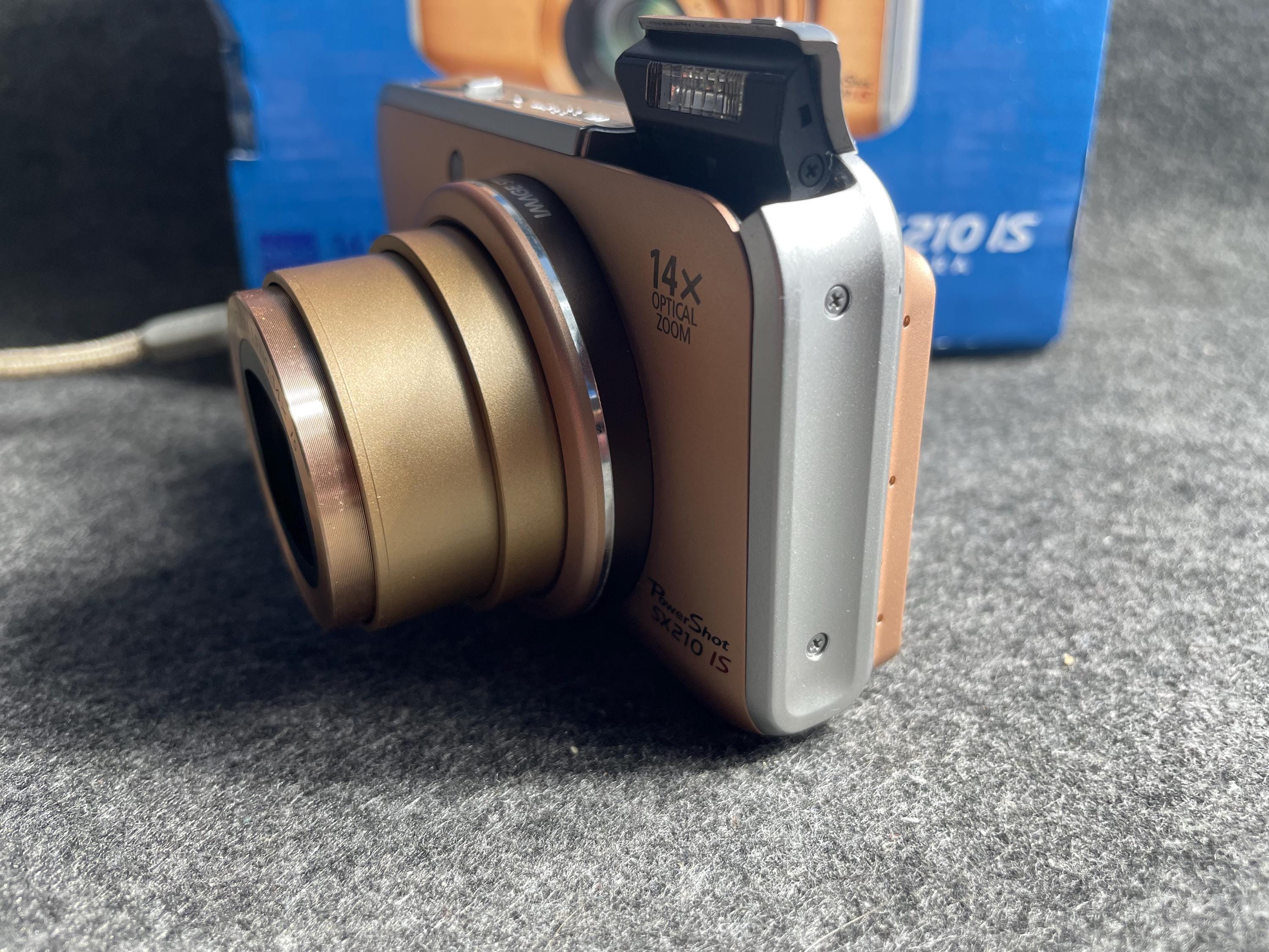 希少なゴールドCanon PowerShot SX210 ISデジタルカメラ：フルセット