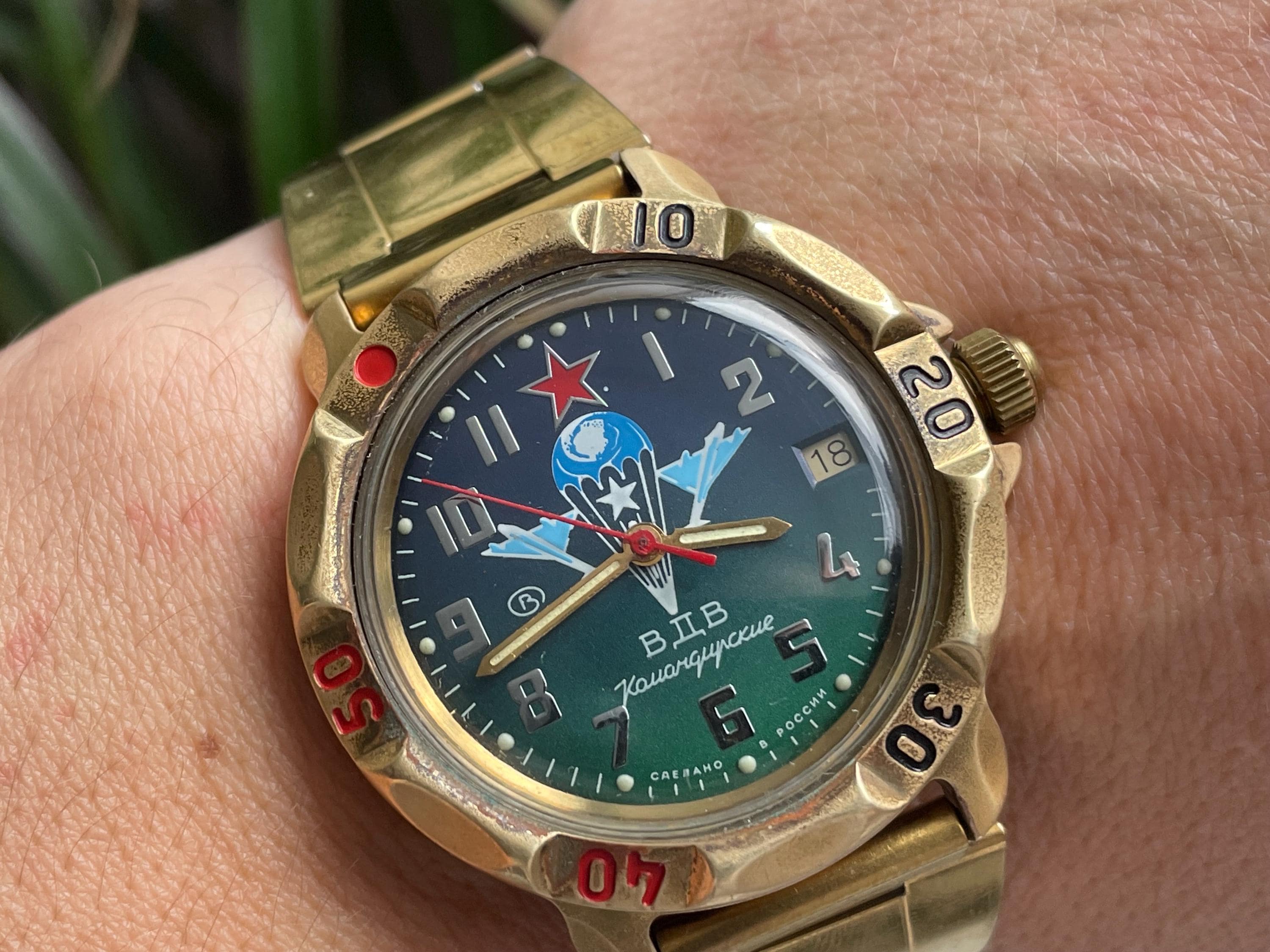 Vostok Komandirskie Killer Whale Watch • Red Star Paratrooper VDV