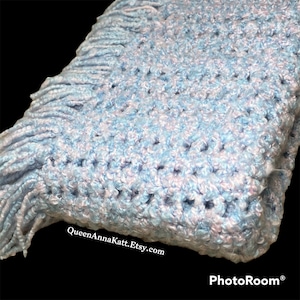 Heavy Baby Blanket Fuzzy Photo Prop Throw Pink & Blue