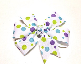 Hair Bow / Barrette / White Bow / Hair Clip / Hair Accessories / Hair Bow / Hair Bow for Girls / Hair Bow for Teens / Polka Dot Hair Bow