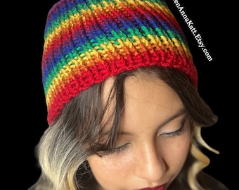 Knitted Ear Warmer Rainbow