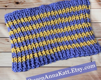 Knitted Ear Warmer Purple & Yellow