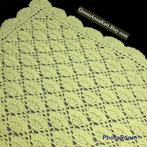 Fancy Fan Shell Crochet Heirloom Baby Blanket - Custom Color of Your Choice!