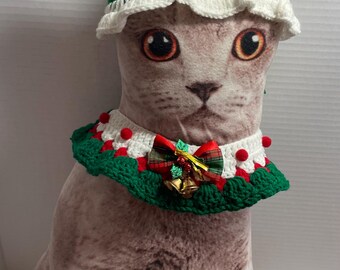 Holliday Crochet Cat Collar, Floral Pet Collar