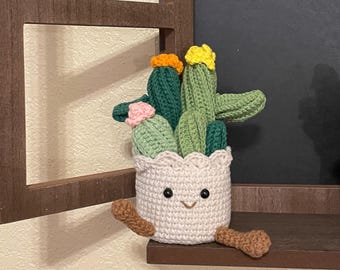 Crochet Cactus Plysh. Desk Decor – Low Maintenance Potted Plants