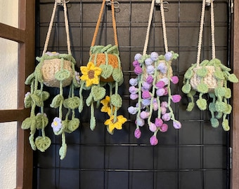 Crochet Hanging Succulent Planter | Handmade String Plant Decor