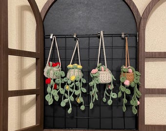 Handmade Crochet Hanging Mini Roses  – Car Mirror Decoration