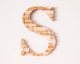 wine cork letters - monogram wall art - sommelier gift