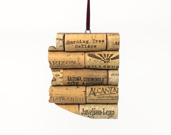 Arizona wine cork ornament - state ornament personalized – Christmas tree ornament - wine gift for women