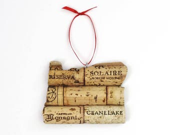 Oregon wine cork ornament - state ornament personalized – Christmas tree ornament – wine gift for women