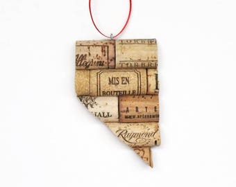 Nevada wine cork ornament - state ornament personalized – Christmas tree ornament – gift for wine lovers