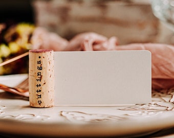 wine cork wedding place card holders - wedding reception decorations - escort card holder