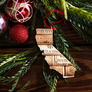 state of California wine cork ornament state ornaments personalized Christmas tree decor gift for wine lovers women image 5