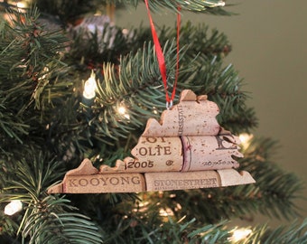 Virginia wine cork ornament - state ornaments personalized – Christmas tree decor - gift for wine lovers women