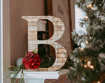 personalized home decor - holiday wine cork initial - gift for wine lover