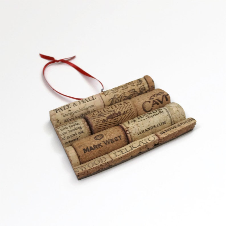 North Dakota wine cork ornament state ornament personalized Christmas tree ornament gift for wine lovers image 3