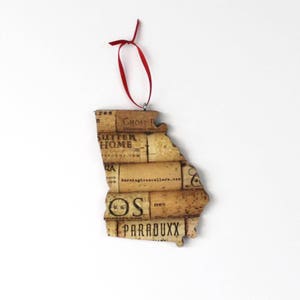 Georgia wine cork ornament state ornament personalized Christmas tree ornament wine gift for women image 1