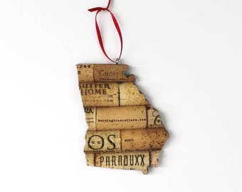 Georgia wine cork ornament - state ornament personalized – Christmas tree ornament – wine gift for women