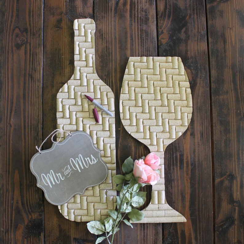 Wine Cork Guest Sign in Rustic Wedding Guest Book Etsy