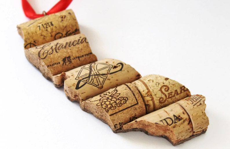 state of California wine cork ornament state ornaments personalized Christmas tree decor gift for wine lovers women afbeelding 6