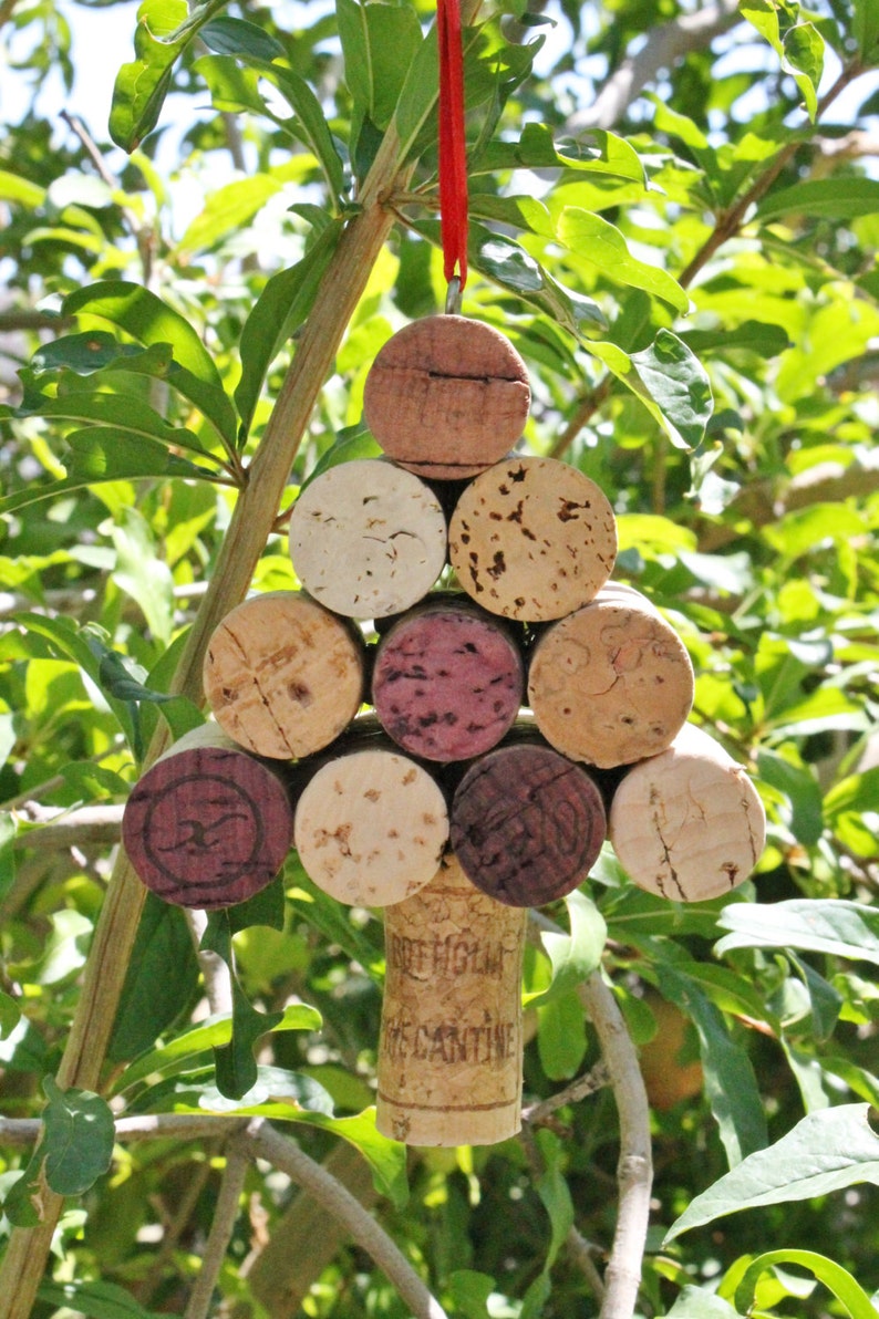 Rustic wine cork Christmas tree ornament Gift for wine lover image 7