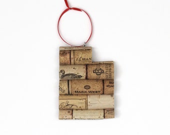Utah wine cork ornament - state ornaments personalized - gift for wine lovers women