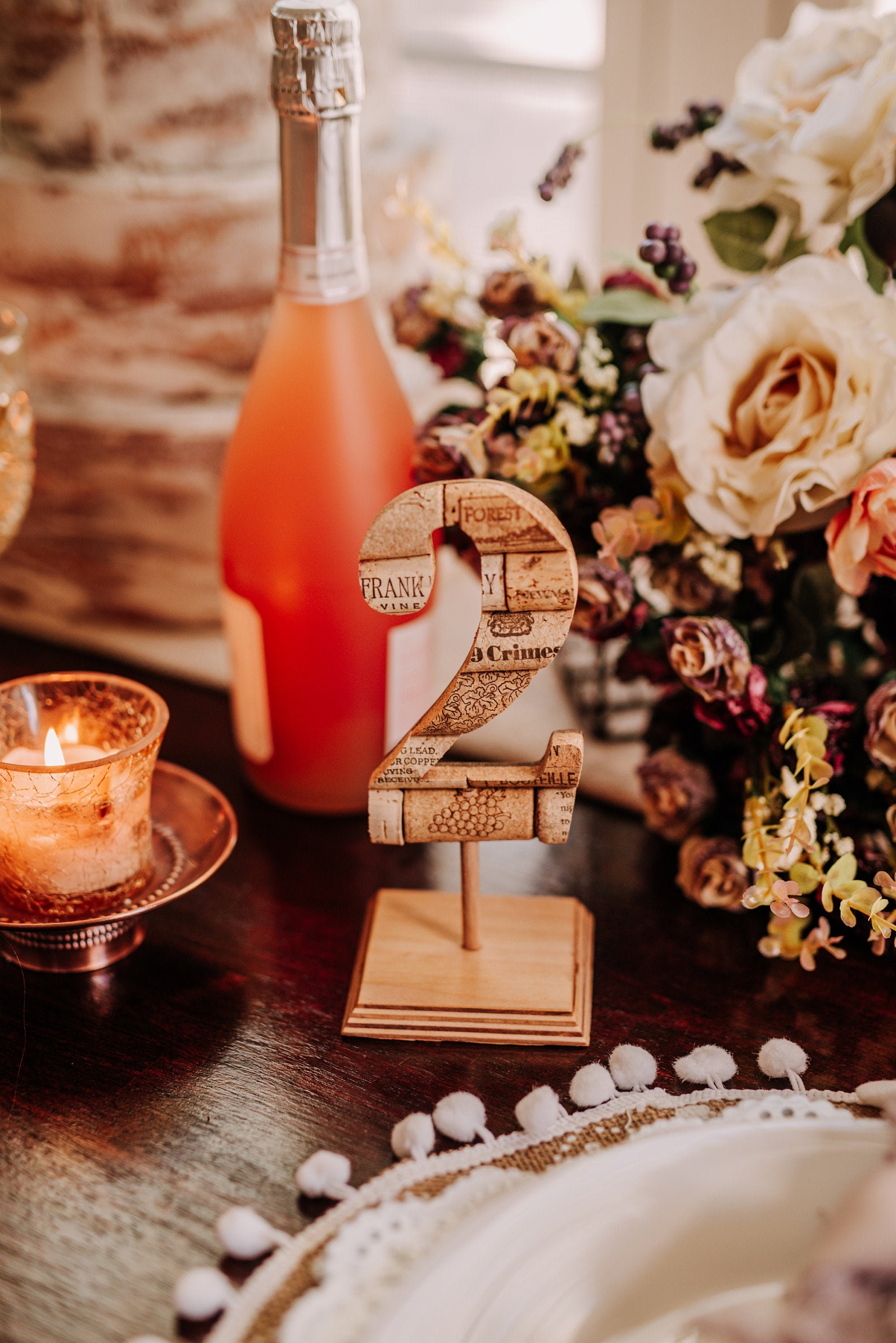 Rustic Wedding Table Numbers - Wedding Reception Table Decor - Wine ...
