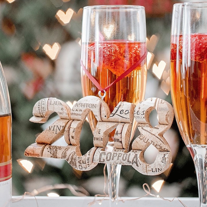 wine lover gift 2018 wine cork Christmas ornament