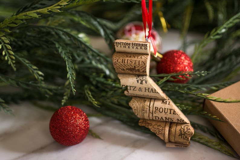 state of California wine cork ornament state ornaments personalized Christmas tree decor gift for wine lovers women image 7