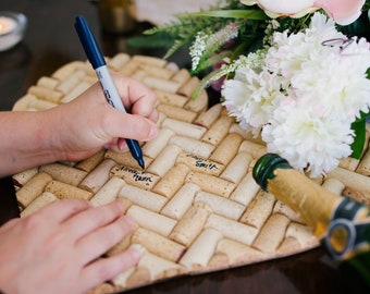 guestbook alternative wedding guest book - heart guestbook - alternative guest book wedding - wine cork guest book - wine wedding decor