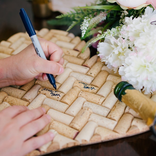 guestbook alternative wedding guest book - heart guestbook - alternative guest book wedding - wine cork guest book - wine wedding decor