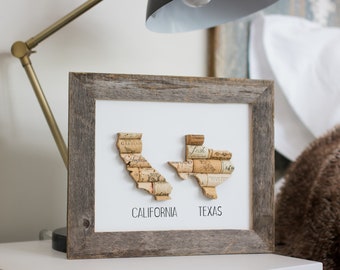 wine cork state signs - farmhouse wall decor - moving away gift
