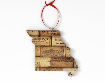 Missouri wine cork ornament - state ornaments personalized – Christmas tree decor - gift for wine lovers women