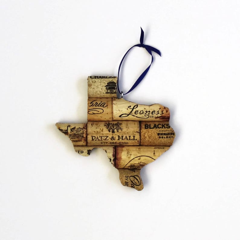 Texas Ornament State Ornament Wine Cork Ornaments Gift Etsy