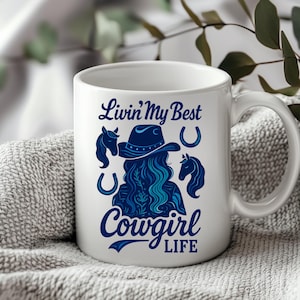 Cowgirl Girl Mug, Farmhouse Ranch Coffee Cup, Western Country Gift, Country Farm Girl Vibes Mug Floral Kitchen Decor Country Mama Gift Idea