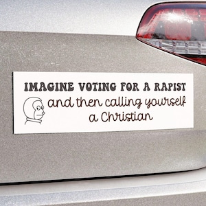 Progressive Liberal Leftist Feminist Car Bumper Magnet, Anti MAGA Trump Political Activist Sign Democrat Gift for Her Religion Human Rights