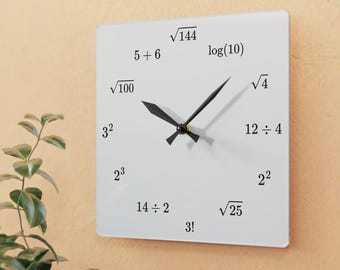 Horloge murale équation mathématique, décoration STEM pour professeur, acrylique moderne, cadeau unique