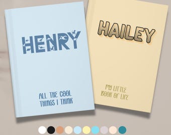 Custom Journal for Kids, Personalized Name Notebook Cute Diary Pads Girls Boys Teacher School Supplies Birthday Christmas Motivational Gift