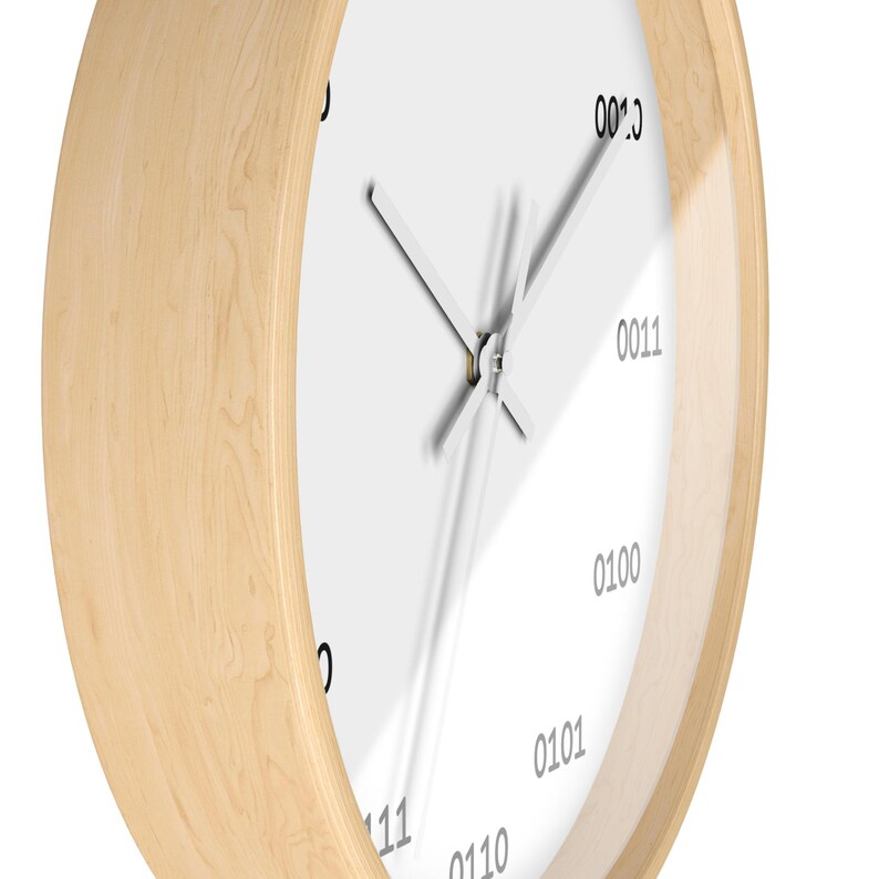 Horloge murale binaire, cadeau de programmeur, cadeau de décoration de nerd de bureau technique image 4
