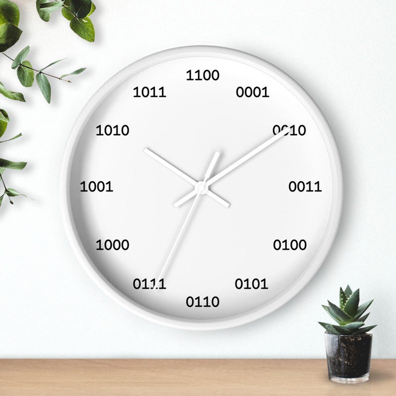 Horloge murale binaire, cadeau de programmeur, cadeau de décoration de nerd de bureau technique image 5