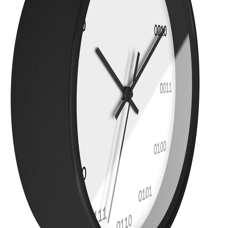 Horloge murale binaire, cadeau de programmeur, cadeau de décoration de nerd de bureau technique image 9
