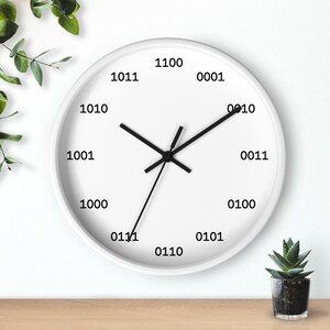 Horloge murale binaire, cadeau de programmeur, cadeau de décoration de nerd de bureau technique image 7