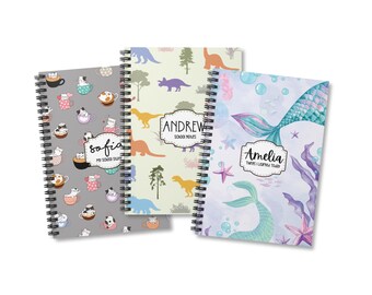 Personalized School Notebook, Custom Back to School Supplies for Kids Gift Ideas Teacher Boys Girls Name Journal Book Diary Birthday Present