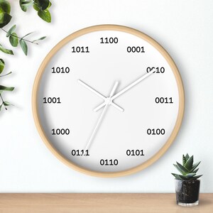 Horloge murale binaire, cadeau de programmeur, cadeau de décoration de nerd de bureau technique image 8