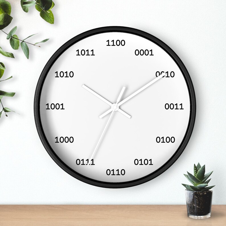 Horloge murale binaire, cadeau de programmeur, cadeau de décoration de nerd de bureau technique image 10