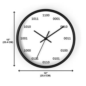 Horloge murale binaire, cadeau de programmeur, cadeau de décoration de nerd de bureau technique image 6