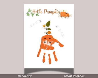 Thanksgiving handafdruk ambacht, kleuterschool herfst kunstproject voor kinderen, peuter kleuterschool baby schoolactiviteit, DIY herfst pompoen aandenken