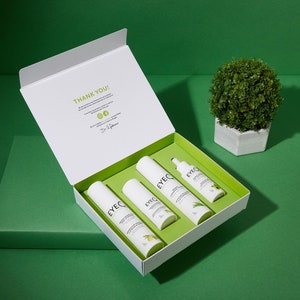 Kit de démarrage Eye Q Organics - Nettoyant pour le visage + Démaquillant + Sérum anti-âge + Crème raffermissante pour les yeux, Lot de soins