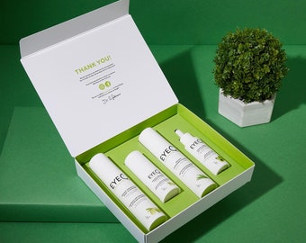 Eye Q Organics Starter Kit - Face Cleanser + Make-up Remover + Anti-Aging Serum + Firming Eye Cream, Care Package Bundle