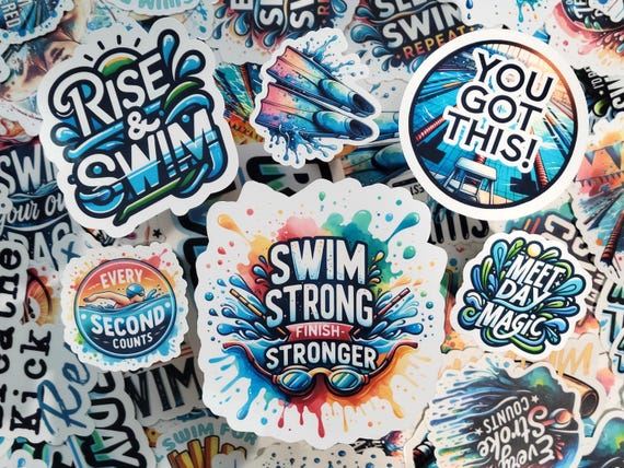 Swim Sticker Pack, Swim Stocking Stuffer, Swim Gift, Swim Stickers, Swim Christmas Gift, Best Swim Gift Ever, Swimmer Gift, Coach Gift, Swim